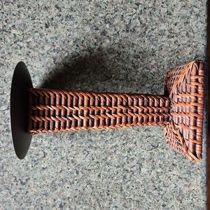 Brown Rattan / Wicker Candle Holder
